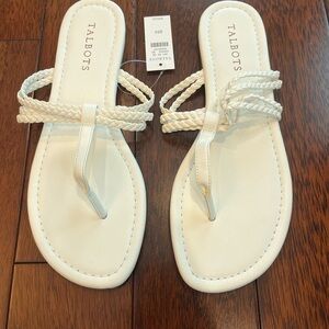 NWT Talbots white sandals size 8